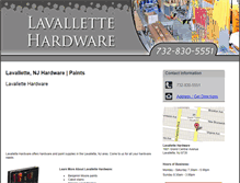 Tablet Screenshot of lavallettehardware.com
